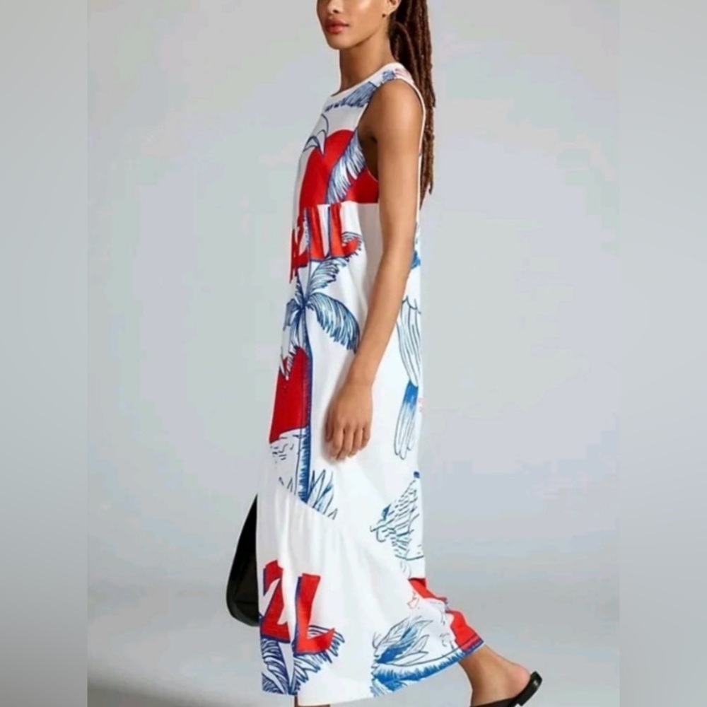New FARM Rio Graphic Brazil Dress